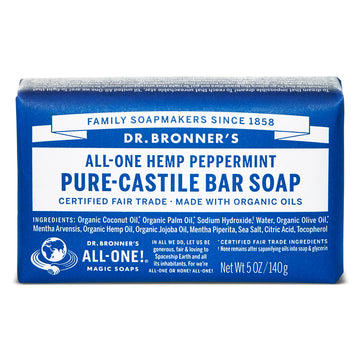 Dr Bronner Org Peppermint Soap Bar 140g