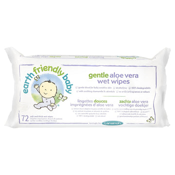 Earth Friendly Baby Gentle Aloe Vera 72 Wet Wipes