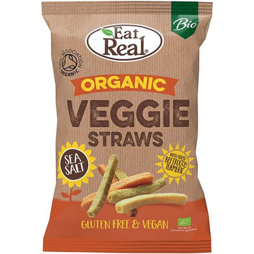 Eat Real Organic Veggie Straws Sea Salt 100g - 10 Pack