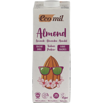 Ecomil Organic Protein Almond Drink 5% Sugar Free 1L - 6 Pack