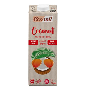 Ecomil Organic Coconut Classic Drink Sugar Free 1L - 2 Pack