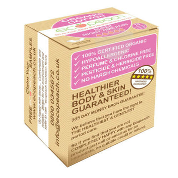 Ecopeach Organic Cotton Night Time Pads Super (10 pads) - 2 Pack