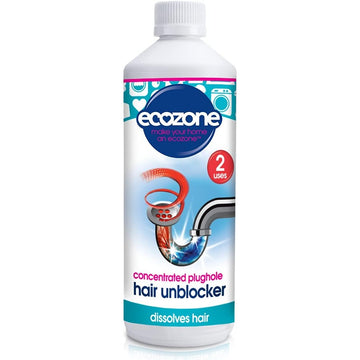 Ecozone Plughole Hair Unblocker 250ml - 2 Pack
