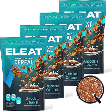 ELEAT ELEAT Chocolate Caramel High Protein Cereal - 250g Pouch  - 4 Pack