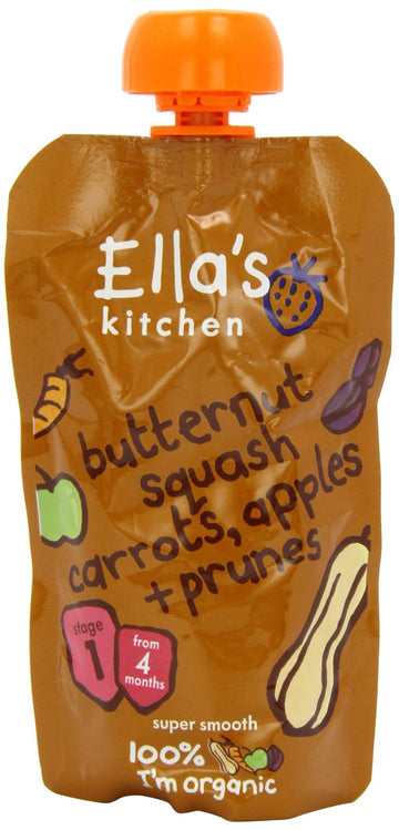 Ellas Kitchen Stage 1 Butternut Squash Carrots Apples & Prunes 120g - 7 Pack