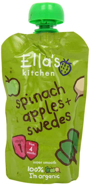 Ellas Kitchen Stage 1 Spinach Apples & Swede 120g - 7 Pack