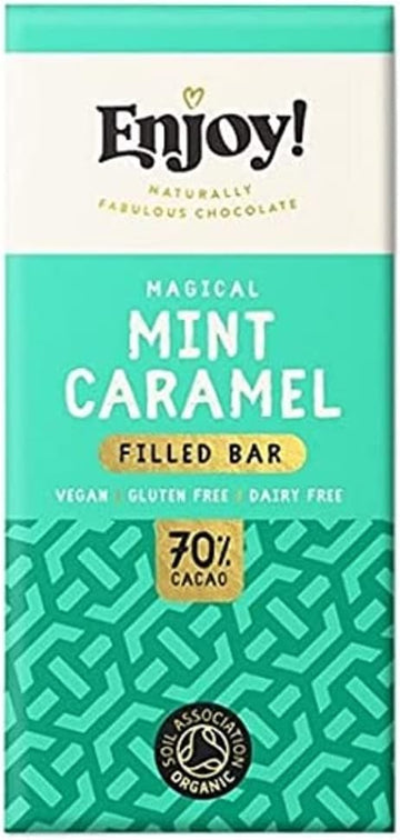 Enjoy Enjoy Vegan Mint Filled Bar 70g  - 12 Pack