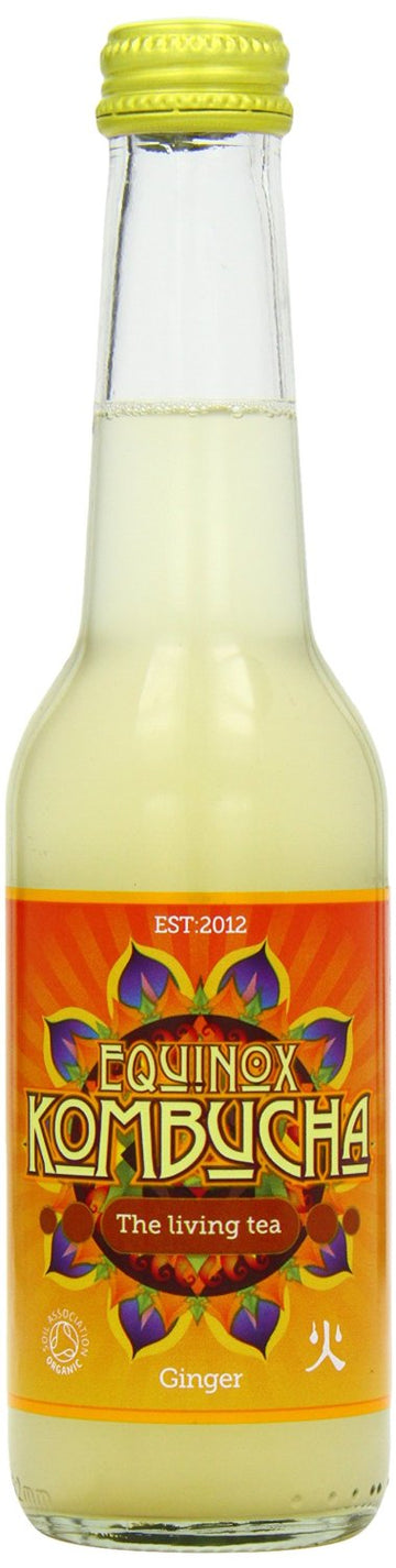 Equinox Kombucha Organic Kombucha Soft Drink with Ginger 275ml - 6 Pack