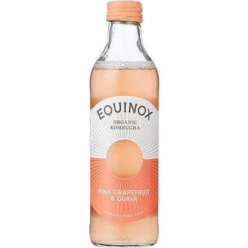 Equinox Kombucha Organic Kombucha Pink Grapefruit Guava 275ml - 24 Pack
