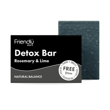Friendly Soap Detox Bar - Activated Charcoal - Rosemary & Lime 95g