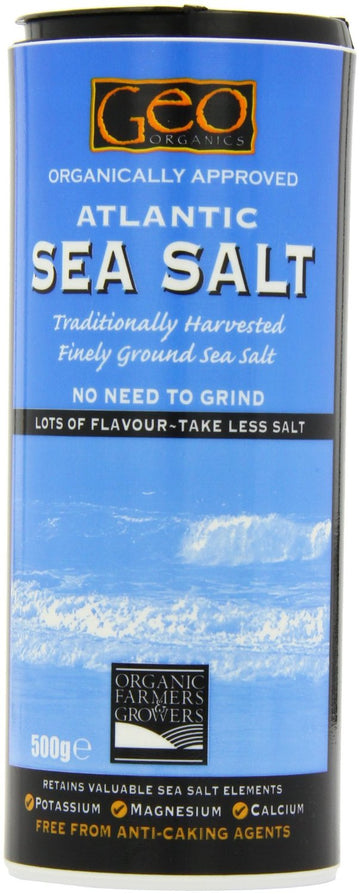 Georganics Organically Approved Atlantic Sea Salt Shaker 500g - 2 Pack