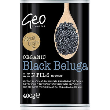 Georganics Cans - Organic Black Beluga Lentils in water 400g