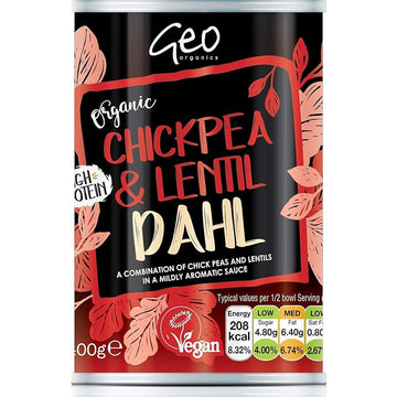 Georganics Cans - Organic Chick Pea & Lentil Dahl 400g - 2 Pack