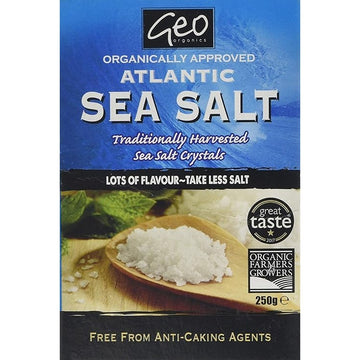 Georganics Organically Approved Atlantic Sea Salt - Crystals 250g - 3 Pack
