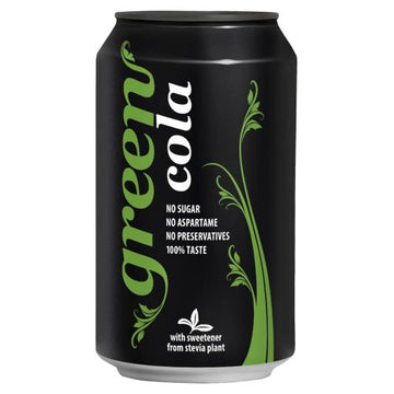 Green Cola Green Cola 330ml Can - No calorie stevia sweetened cola - 24 Pack