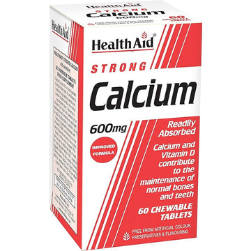 HealthAid Calcium 600mg - Chewable - 60 Tablets
