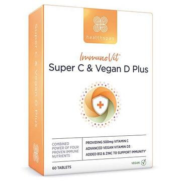 Healthspan ImmunoVit Super C & Vegan D Plus 60 Tablets