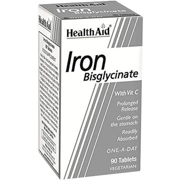 HealthAid Iron Bisglycinate (Iron with Vitamin C) - 90 Tablets