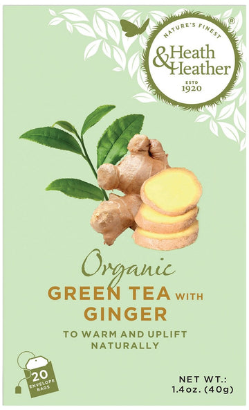 Heath And Heather Organic Green Tea & Ginger 20 bags