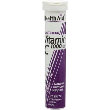 HealthAid Vitamin C 1000mg Effervescent Blackcurrant Flavour 20 Tabs - 3 Pack