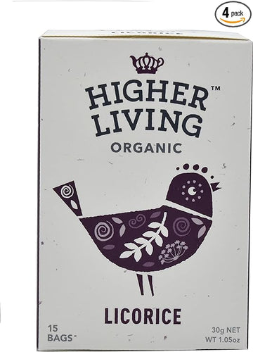 Higher Living Licorice Organic Infusion - 15 Bags - 4 Pack