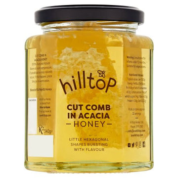 Hilltop Honey Cut Comb In Acacia Honey 340g
