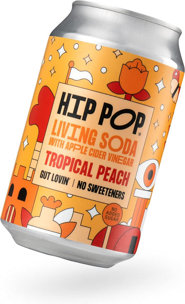 Hip Pop Hip Pop Living Soda Tropical Peach 330 ml (case of 12 cans) - 12 Pack