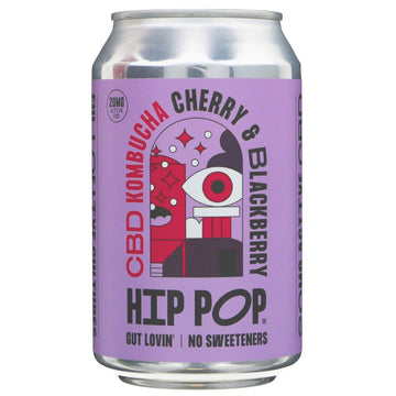 Hip Pop CBD kombucha Cherry & Blackberry Cans - 330ml - 3 Pack