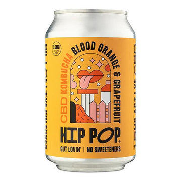 Hip Pop Hip Pop CBD Kombucha Blood Orange 330 ml (case of 12 cans) - 3 Pack