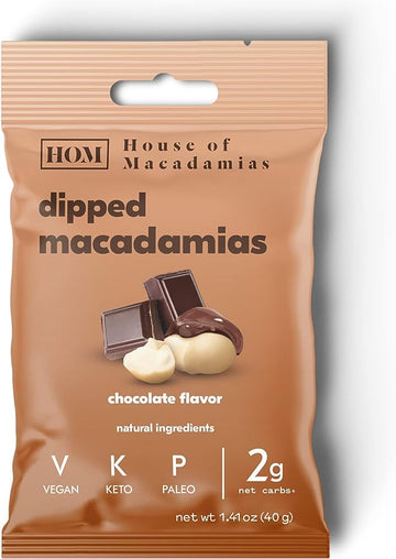 House of Macadamias Macadamia Nuts Roasted - Dipped in Chocolate 40g - 12 Pack