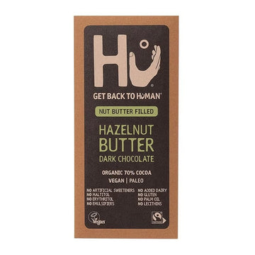 Hu Hu Hazelnut Butter Dark Chocolate Bar 60g - 12 Pack