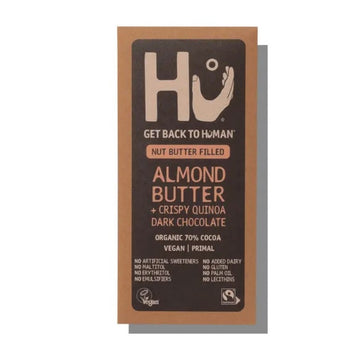 Hu Hu Almond Butter & Crispy Quinoa Dark Chocolate Bar 60g - 12 Pack