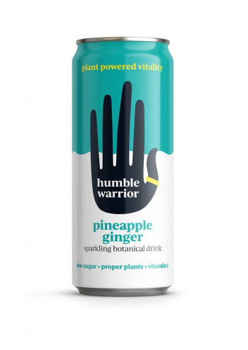 Humble Warrior Pineapple Ginger sparkling 250mL can - 12 Pack