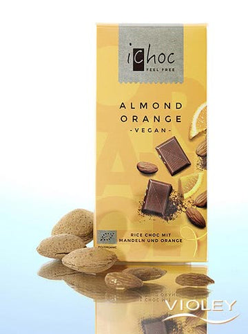 iChoc Almond Orange Chocolate Vegan Organic 80g - 5 Pack