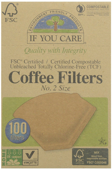If You Care Coffee filters No. 2 Small Unbleached 100 Filters