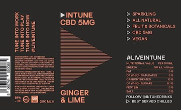 Intune Ginger & Lime Mixers 5mg CBD - 12 Pack