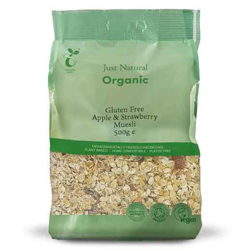 Just Natural Gluten Free Organic Apple & Strawberry Muesli 500g