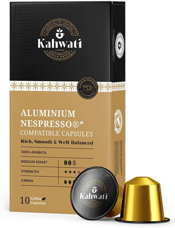 Kahwati Coffee Nespresso Compatible Aluminium Coffee Capsules - 2 Pack