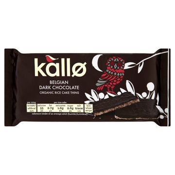 Kallo Organic Thin Slice Dark Chocolate Rice Cakes 90g - 16 Pack