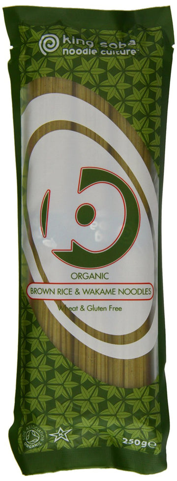 King Soba Org Brown Rice Wakame Noodles 250g - 2 Pack