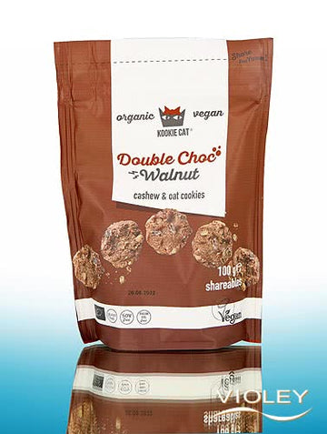 Kookie Cat Double Choc Walnut Cashew and Oat Cookies 100g - 2 Pack
