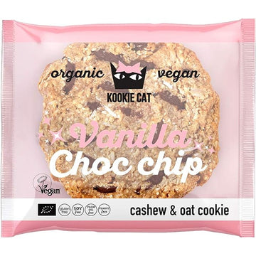 Kookie Cat Vanilla & Choco Chip Cookie 55g - 12 Pack