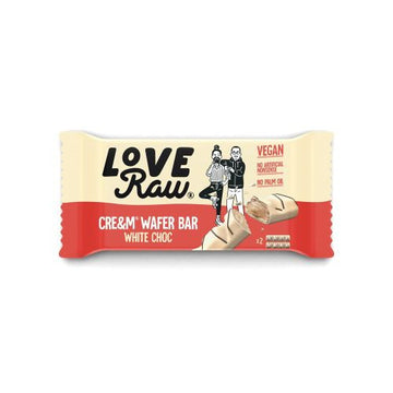 LoveRaw Vegan Cream Filled Wafer Bar White Choc 43g - 12 Pack