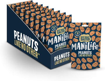 Manilife Manilife Deep Roast Salted Peanuts 75g - 8 Pack