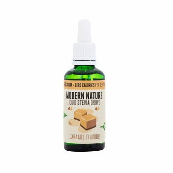 Modern Nature Pure Liquid Stevia Drops Sweetener 50ml - CARAMEL