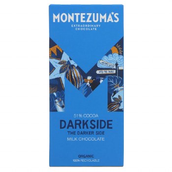 Montezumas Chocolate Dark Side Organic 54% Milk Chocolate Bar 90g - 4 Pack