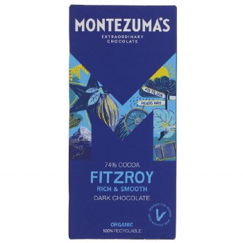 Montezumas Chocolate FitzRoy Organic 74% Dark Chocolate 90g Bar - 4 Pack