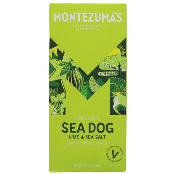 Montezumas Chocolate Sea Dog - Dark Chocolate with Lime & Sea Salt 90g - 4 Pack