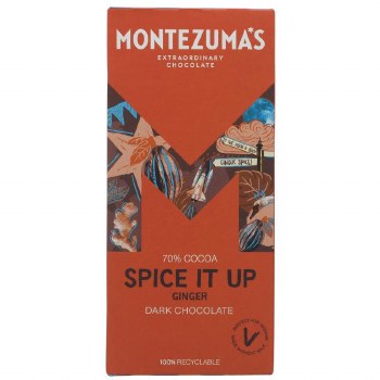 Montezumas Chocolate Spice It Up Dark Chocolate with Dragon Ginger 90g - 4 Pack
