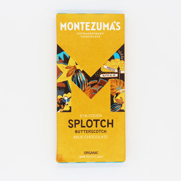 Montezumas Chocolate Splotch Org 54% Milk Chocolate + Butterscotch 90g - 4 Pack
